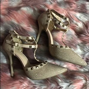 Gold studded heels